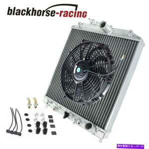 Radiator 1992�N����2000�N��Civic EG/ Integra 3��A���~�j�E����p���W�G�[�^�[w/ 12 �t�@���u���b�N FOR 1992-2000 Civic EG/ Integra 3 Row Aluminum Cooling Radiator w/12 Fan Black�y���s�A���i�z