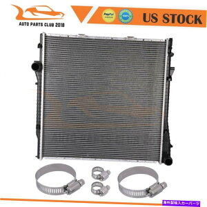 Radiator 4̃jo[TICz[XNv2000N2006NBMW X5̃A~jEWG[^[ Aluminum Radiator For 2000-2006 BMW X5 With 4 Universal Oil Hose Clamps