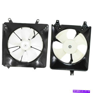 Radiator 1998N2002Ñz_AR[h4cylGWf\uh2pc̗pt@AZuZbg Cooling Fan Assembly Set For 1998-2002 Honda Accord 4Cyl Engine Denso Brand 2Pc