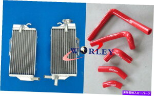 Radiator z_CR250R CR 250 2Xg[N2005-2007 2006̃A~jEWG[^[ƐԂz[X ALUMINUM RADIATOR & RED HOSE FOR HONDA CR250R CR 250 2-STROKE 2005-2007 2006