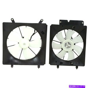 GWJo[ 02-06z_CR-V CRVp̃WG[^[ACRfT[pt@AZuyA Radiator & AC Condenser Cooling Fan Assembly Pair for 02-06 Honda CR-V CRV