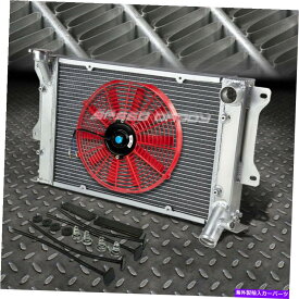 エンジンカバー 3列アルミニウムラジエーター+1x 10 "ファンレッド72-77マツダRX-3/RX3サバンナS102A 3-ROW ALUMINUM RADIATOR+1X 10"FAN RED FOR 72-77 MAZDA RX-3/RX3 SAVANNA S102A