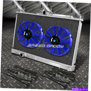�G���W���J�o�[ 2��A���~�j�E�����W�G�[�^�[+2x 9 �t�@���u���[03-08 Mitsubishi Evo 7/8/9 Evolution 2-ROW ALUMINUM RADIATOR+2X 9 FAN BLUE FOR 03-08 MITSUBISHI EVO 7/8/9 EVOLUTION�y���s�A���i�z