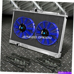 �G���W���J�o�[ 2��A���~�j�E�����W�G�[�^�[+2x 10 �t�@���u���[03-08 Mitsubishi Evo 7/8/9 Evolution 2-ROW ALUMINUM RADIATOR+2X 10FAN BLUE FOR 03-08 MITSUBISHI EVO 7/8/9 EVOLUTION�y���s�A���i�z