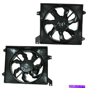 GWJo[ 2PCWG[^[A/CRfT[pt@AZuLbg06-11z_AR[h 2pc Radiator & A/C Condenser Cooling Fan Assembly Kit for 06-11 Honda Accord