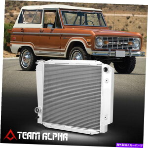 GWJo[ 1966-1977 Bronco 2.8/3.3/4.7 I6/V8 [Tro Row Core]A~jE[VOWG[^[ Fits 1966-1977 Bronco 2.8/3.3/4.7 I6/V8 [TRI ROW CORE] Aluminum Racing Radiator