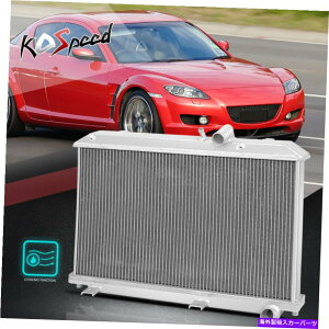 エンジンカバー 04-11 Mazda RX-8 RX8 1.3L R2 SE3P 13B-MSPの2列アルミニウム冷却ラジエーター 2-Row Aluminum Cooling Radiator for 04-11 Mazda RX-8 RX8 1.3L R2 SE3P 13B-MSP