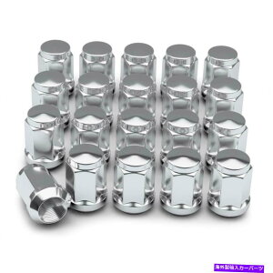 Xy[T[ 24 Chromec݋ALOOibg7/16-20V{[GMC 6OK10uU[ 24 Chrome Closed End Bulge Acorn Lug Nuts 7/16-20 For Chevy GMC 6 Lug K10 Blazer