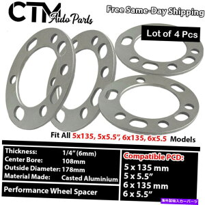 Xy[T[ 4PC 1/4 "i6mmjg^NTX4runner^R}FJN[U[6x5.5 6x139.7zC[Xy[T[ 4Pc 1/4"(6mm) TOYOTA LEXUS 4RUNNER TACOMA FJ CRUISER 6x5.5 6x139.7 WHEEL SPACER