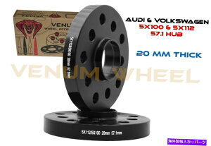 Xy[T[ 20mmAEfBtHNX[Q5x100 5x112nuSzC[Xy[T[57.1 i.d̃yA Pair Of 20mm Audi Volkswagen 5x100 5x112 Hub Centric Wheel Spacers 57.1 I.D