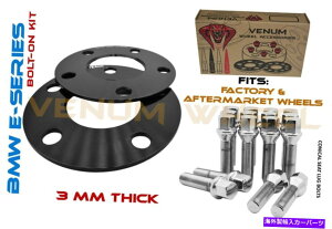 �X�y�[�T�[ 2 PC 3mm�u���b�N�z�C�[���X�y�[�T�[5x120 72.56 I.D + 12x1.5 Chrome Lug Bolts 3�V���[�Y 2 Pc 3MM BLACK WHEEL SPACERS 5X120 72.56 I.D + 12X1.5 CHROME LUG BOLTS 3 SERIES�y���s�A���i�z