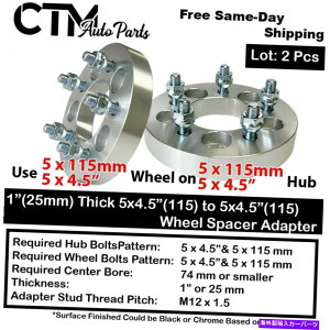 Xy[T[ 2x 1 "5x4.5i5x115j74mm C.BzC[Xy[T[A_v^[tBbgg^NTX~cr 2x 1" Thick 5x4.5(5x115) 74mm C.B Wheel Spacer Adapter Fit Toyota Lexus Mitsubi