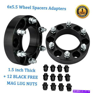 Xy[T[ 2PCSubN6x5.5nuZgbN1.5 "zC[Xy[T[ +NTXg^p12Oibc 2pcs Black 6x5.5 Hub Centric 1.5" Wheel Spacers + 12 Lug Nuts For Lexus Toyota