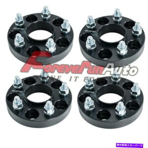 �X�y�[�T�[ 4PC 1 "5x4.5�����n�u�Z���g���b�N�z�C�[���X�y�[�T�[�A�_�v�^�[12x1.25���Y�̃X�^�b�h 4PC 1" 5x4.5 Black Hubcentric Wheel Spacers Adapters 12x1.25 Studs for Nissan