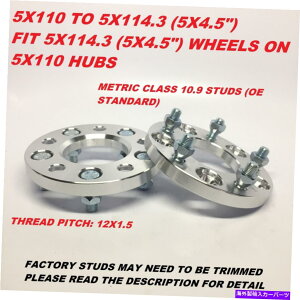 �X�y�[�T�[ 2PC 15mm�z�C�[���X�y�[�T�[�A�_�v�^�[| 5x110�n�u5x114.3�z�C�[��| 65.1mm CB 2pc 15mm Wheel Spacers Adapters | 5X110 Hub to Fit 5X114.3 Wheel | 65.1mm CB�y���s�A���i�z