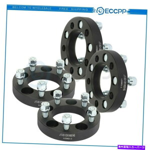 Xy[T[ ECCPP 4 PCS 1 "i25mmj5x4.5 12x1.5X^bhzC[Xy[T[̓z_g^pubN ECCPP 4 pcs 1" (25mm) 5x4.5 12x1.5 studs wheel spacers black for Honda Toyota