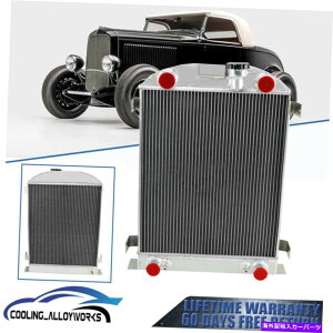 Radiator 1930-1932��3��A���~�j�E�����W�G�[�^�[�t�H�[�h���[�h�X�^�[�X�g�b�N�����t���b�g�w�b�hv8 3 Rows Aluminum Radiator For 1930-1932 Ford Roadster Stock Height Flathead V8�y���s�A���i�z