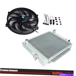 Radiator 3ROW�t���A���~�j�E�����W�G�[�^�[+14 64-66�t�H�[�h�}�X�^���OV8�̃u���b�N�X������p�t�@�� 3Row Full Aluminum Radiator+14 Black Slim Cooling Fan For 64-66 Ford Mustang V8�y���s�A���i�z