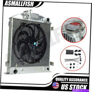 Radiator 1932�N�̃t�H�[�h�́A�V�{���[350 V8 3row�A���~�j�E�����W�G�[�^�[+14 �X�����t�@��w/chevy w/chevy w/chevy w/chived whot rod For 1932 Ford Chopped Hot Rod w/Chevy 350 V8 3Row Aluminum Radiator+14 Slim Fan�y���s�A��