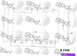 Radiator WG[^[O[o1318C92-96g^JɓK܂ Radiator Global 1318C fits 92-96 Toyota Camry