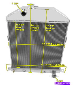 Radiator 1942�N����1948�N�̃t�H�[�h�N�[�y�V�{���[�\����2��̃E�G�X�^���`�����s�I�����W�G�[�^�[ 2 Row Western Champion Radiator for 1942 - 1948 Ford Coupe Chevy Configuration�y���s�A���i�z