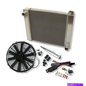 Radiator SB/BBC�p24 x19 x2.2 ''�������ꂽ���W�G�[�^�[��12 �d�C�t�@�����T�[���X�^�b�g�����[ For SB/BBC 24x19x2.2'' Fabricated Radiator& 12 Electric Fan& Thermostat Relay�y���s�A���i�z