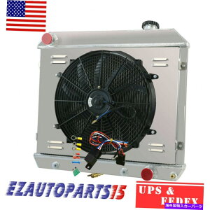 Radiator 1963-1966V{[C/K C10 C20AC30sbNAbvV8 2RowsWG[^[+VEht@+[ For 1963-1966 Chevy C/K C10 C20,C30 Pickup V8 2Rows Radiator+Shroud Fan+Relay