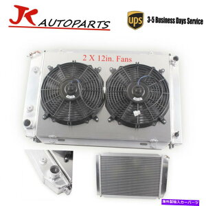 Radiator 3��A���~�j�E�����W�G�[�^�[�V�����E�h�t�@��1979-1993�t�H�[�h�}�X�^���O�t�H�b�N�X�{�f�BGT/LX/SVT 3 Row Aluminum Radiator Shroud Fans for 1979-1993 Ford Mustang Foxbody GT/LX/SVT