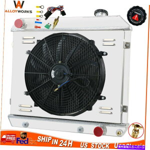 Radiator 2̃WG[^[+V{[C10 C20 C20 C30gbNsbNAbvxO1963-1966̃VEht@ 2 Row Radiator+Shroud Fan For Chevy C10 C20 C30 Truck Pickup Suburban 1963-1966