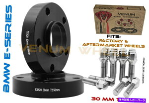 Xy[T[ 2 PCubNBMWnuZgbNzC[Xy[T[Lbg30mm 72.56 +N{gE23 E38ɓK܂ 2 Pc Black BMW HubCentric Wheel Spacer Kit 30MM 72.56 +Chrome Bolts Fits E23 E38