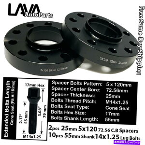 Xy[T[ 2PC 25mm5x120 72.56mm C.BzC[Xy[T[+10 14x1.25{gtBbgBMW~jf 2PC 25MM THICK 5X120 72.56MM C.B WHEEL SPACER+10 14X1.25 BOLT FIT BMW MINI MODEL