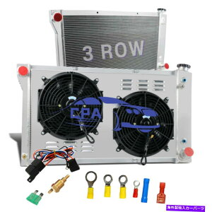Radiator 1967-1972V{[GMC C/KV[YsbNAbv3񃉃WG[^[ +VEht@ +T[X^bg For 1967-1972 Chevy GMC C/K Series Pickup 3 Rows Radiator +Shroud Fan+Thermostat
