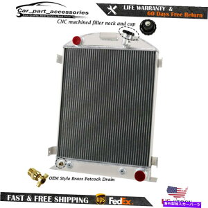Radiator 1930�N����1931�N��4��A���~�j�E�����W�G�[�^�[�t�H�[�h���f��A�O�����V�F���V�F�r�[v8�G���W�� 4 Row Aluminum Radiator For 1930-1931 Ford Model A Grill Shells Chevy V8 Engine�y���s�A���i�z