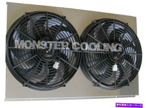 Radiator �V�{���[�g���b�N�A���~�j�E�����W�G�[�^�[�t�@���V�����E�h��14 �G���N�g���b�N�t�@��-17 h x 28 1/4 w Chevy Truck Aluminum Radiator Fan Shroud & 14 Electric Fans -17H x 28 1/4W�y���s�A���i�z