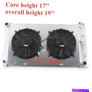 Radiator 3�񃉃W�G�[�^�[2×12 ''�t�@���V�����E�h�t�B�b�g1970-1977�V�{���[�G���J�~�m�����e�J���� 3-Row Radiator 2×12'' Fans Shroud fit 1970-1977 Chevrolet El Camino Monte Carlo�y���s�A���i�z
