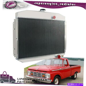 Radiator 4��A���~�j�E�����W�G�[�^�[�t�B�b�g63 1961-64�t�H�[�hF100 F250 F350�s�b�N�A�b�vL6 V8�g���b�N 4 Rows Aluminum Radiator Fit 63 1961-64 Ford F100 F250 F350 Pickup L6 V8 Trucks�y���s�A���i�z