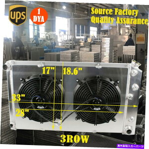 Radiator 1968-1972�r���C�b�N�X�J�C���[�N4.1 5.7L�V�����E�h�t�@��28 �R�A3��A���~�j�E�����W�G�[�^�[ For 1968-1972 Buick Skylark 4.1 5.7L Shroud Fan 28 Core 3 Row Aluminum Radiator�y���s�A���i�z