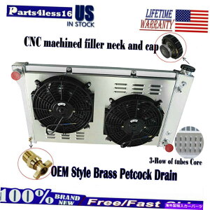 Radiator 3񃉃WG[^[+VEht@tBbg1967-1972 68 69 70V{[C/K C10 C20 C30sbNAbv 3 Rows Radiator+Shroud Fan fit 1967-1972 68 69 70 Chevy C/K C10 C20 C30 Pickup