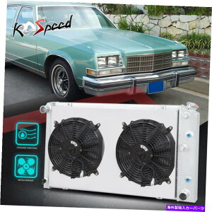 Radiator 78-85�̃t�@���V�����E�h�t��3��A���~�j�E�����W�G�[�^�[�r���C�b�N���[�K��/�V�{���[�C���p���}���u 3-Row Aluminum Radiator w/Fan Shroud for 78-85 Buick Regal/Chevy Impala Malibu�y���s�A���i�z