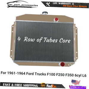 Radiator 4��A���~�j�E�����W�G�[�^�[�t�B�b�g1961-1964 1962 63�t�H�[�h�g���b�NF100 F250 F350 6cyl L6 4 Row Aluminum Radiator Fit 1961-1964 1962 63 Ford Trucks F100 F250 F350 6cyl L6�y���s�A���i�z