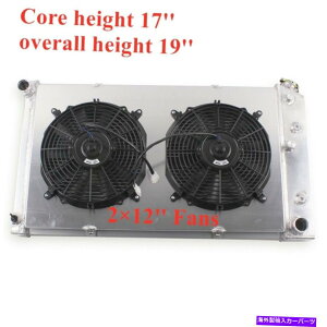 Radiator �t�B�b�g1968-1977�V�{���[�G���J�~�m�����e�J����3�񃉃W�G�[�^�[2×12 ''�t�@���V�����E�h Fit 1968-1977 Chevrolet El Camino Monte Carlo 3-Row Radiator 2×12'' Fans Shroud�y���s�A���i�z