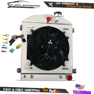 Radiator 1932�N�t�H�[�h���[�{�[�C�O�����V�F��3 �`���b�v���ꂽ�V�{���[v8 3�񃉃W�G�[�^�[�V�����E�h�t�@�� For 1932 Ford Low Boy Grill Shells 3 Chopped Chevy V8 3 Row Radiator Shroud Fan�y���s�A���i�z