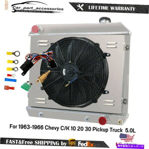 Radiator 3񃉃WG[^[ +VEh +1963-1966V{[C/K 10 20 30sbNAbvgbN5.0L 3 Rows Radiator +Shroud +Fan For 1963-1966 Chevy C/K 10 20 30 Pickup Truck 5.0L