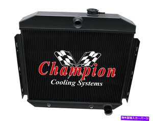 Radiator 1955 1956�x���G�A6�V���}�E���g��3�񔎎m�`�����s�I���u���b�N�t�B�j�b�V�����W�G�[�^�[ 3 Row DR Champion Black Finish Radiator for 1955 1956 Bel Air 6 Cyl Mount�y���s�A���i�z