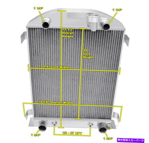 Radiator 1932�N�̃t�H�[�h�n�C�{�[�C�t���b�g�w�b�h�\���̂��߂�3��̃E�G�X�^���`�����s�I�����W�G�[�^�[ 3 Row Western Champion Radiator for 1932 Ford High Boy Flathead Configuration�y���s�A���i�z