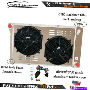 Radiator 3̃WG[^[+VEht@tBbgV{[GMC C/KV[YsbNAbvgbN67-72 69 70 3 Row Radiator+Shroud Fan fit Chevy GMC C/K Series Pickup Truck 67-72 69 70