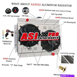 Radiator 3ROW�A���~�j�E�����W�G�[�^�[�V�����E�h�t�@��1963-68�V�{���[�C���p��64 65 66 67�G���J�~�m 3Row Aluminum Radiator Shroud Fan For 1963-68 Chevy Impala 64 65 66 67 EL Camino�y���s�A���i�z