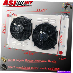 Radiator 3Rows�A���~�j�E�����W�G�[�^�[ +�V�����E�h�t�@��1978-1987 Chevy Caprice C20 C30 Impala 3Rows Aluminum Radiator +Shroud Fan For 1978-1987 Chevy Caprice C20 C30 Impala�y���s�A���i�z