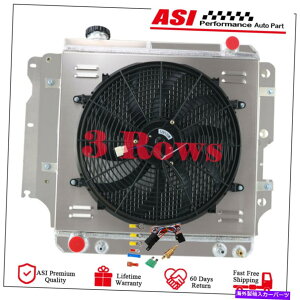 Radiator 3A~jEWG[^[VEht@T[X^bg1987N2006ÑW[vO[TJ YJ 3 Row Aluminum Radiator Shroud Fan Thermostat for 1987-2006 Jeep Wrangler TJ YJ