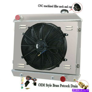 Radiator 3��A���~�j�E�����W�G�[�^�[�ƃt�@���V�����E�h�t�B�b�g63-66�V�{���[�g���b�NC10 C20 C30 K10 K20 K30 3 Row Aluminum Radiator&Fan Shroud Fit 63-66 Chevy Truck C10 C20 C30 K10 K20 K30�y���s�A���i�z